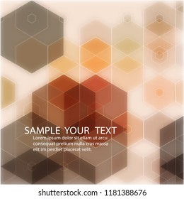 Vector Abstract geometric background. Template brochure design. Brown hexagonal shapes.