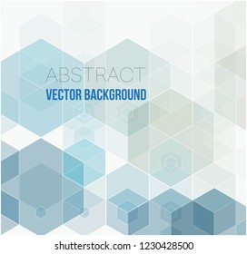 Vector Abstract geometric background. Template brochure design. Blue hexagon shape