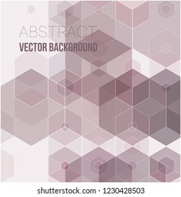 Vector Abstract geometric background. Template brochure design.  Violet hexagon shape
