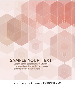 Vector Abstract geometric background. Template brochure design. Beige hexagon shape
