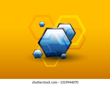 Vector Abstract geometric background. Template brochure design. Hexagonal banners. Can be used for website and promotion. Clean white design layout template. 