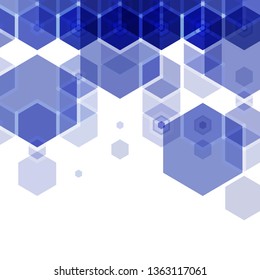 Vector Abstract geometric background. Template brochure design. Blue hexagon shape 