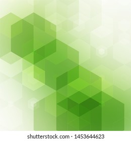 Vector Abstract geometric background. Template brochure design. Green hexagon shape
