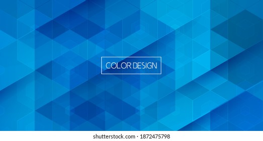 Vector Abstract geometric background. Template brochure design. Color hexagon shape