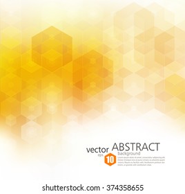 Vector Abstract geometric background. Template brochure design. Orange hexagon shape