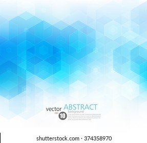 Vector Abstract geometric background. Template brochure design. Blue hexagon shape