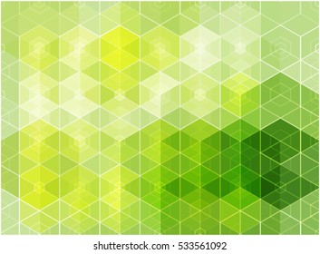 Vector Abstract geometric background. Template brochure design. Green hexagon shape