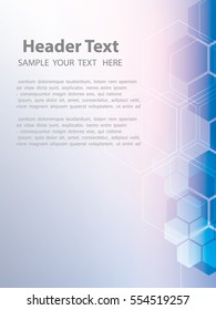 Vector Abstract geometric background. Template brochure design. Blue hexagon shape