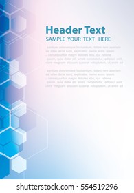 Vector Abstract geometric background. Template brochure design. Blue hexagon shape