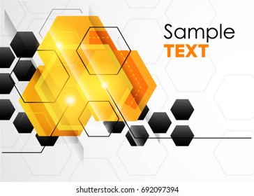 Vector Abstract geometric background. Template brochure design. Hexagonal banners. Can be used for website and promotion. Clean white design layout template. Honeycomb, cellular design. 