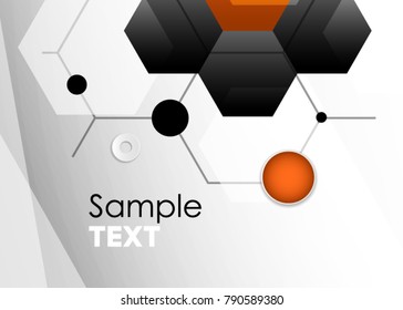 Vector Abstract geometric background. Template brochure design. Hexagonal banners. Can be used for website and promotion. Clean white design layout template. Honeycomb, cellular design. 