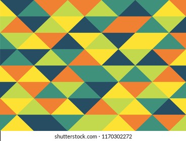 Vector Abstract geometric background, triangle and rhombus, yellow ,orange ,lime ,teal and navy blue