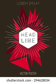 Vector abstract geometric background with triangles. Retro style design for poster or cover