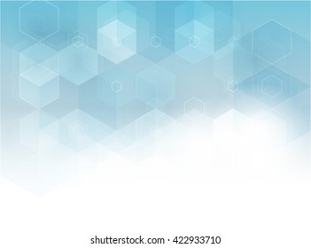 Vector Abstract Geometric Background.Blue hexagon shape Design. 