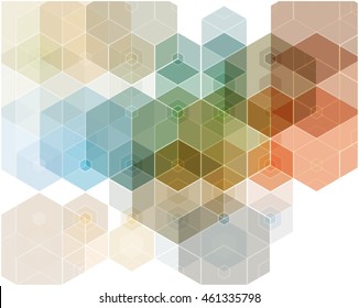 Vector abstract geometric background.Brochure design template.Forms colored hexagons