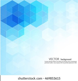 Vector abstract geometric background.Brochure design template.Forms a blue hexagon