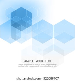 Vector abstract geometric background.Design element.Form a blue hexagon