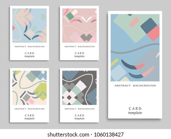 Vector abstract geometric backgrounds set. Card or Invitation. Modern art template design for cover, front page, mockup brochure theme style, banner idea, booklet print, flyer