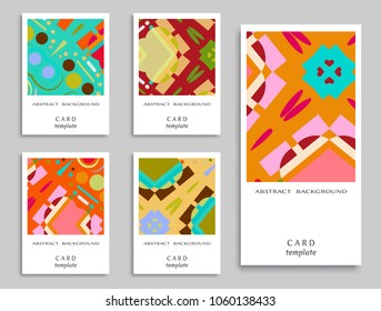 Vector abstract geometric backgrounds set. Card or Invitation. Modern art template design for cover, front page, mockup brochure theme style, banner idea, booklet print, flyer