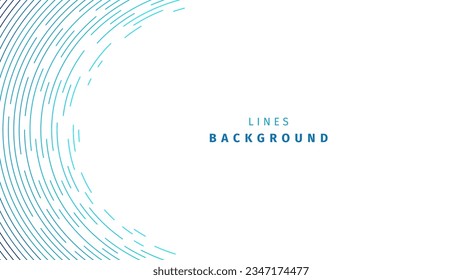 Vector abstract geometric banner. Blue lines on white background. Editable stroke.