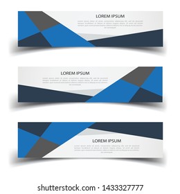 Vector abstract geometric banner design web template. Abstract design banner web template on white background. Header footer Web Design Elements. Collection of web banner template - Vector set