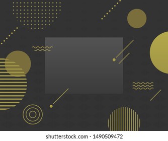 Vector abstract geometric banner with gold shapes.