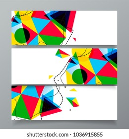 Vector abstract geometric banner template design concept set