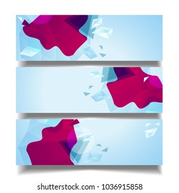 Vector abstract geometric banner template design concept set