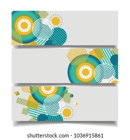 Vector abstract geometric banner template design concept set