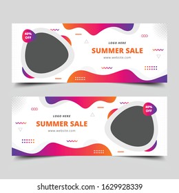 Vector abstract geometric banner template