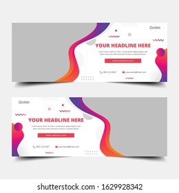 Vector abstract geometric banner template