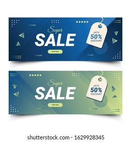 Vector abstract geometric banner template