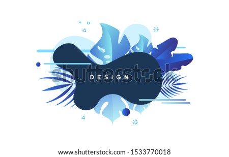 Vector abstract geometric banner. Trendy liquid round forms. Modern vector template for you design. Tropical bright vector design. Vector illustrations.