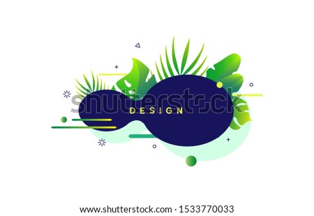 Vector abstract geometric banner. Trendy liquid round forms. Modern vector template for you design. Tropical bright vector design. Vector illustrations.