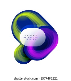 Banner de burbuja geométrica abstracta vectorial creado con formas redondeadas. Botón simple de moda. Ilustración Para Papel De Fondo De Pantalla, Banner, Fondo, Tarjeta, Ilustración Del Libro, Página De Inicio