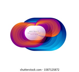 Banner de bolha geométrica abstrata de vetor criado com formas arredondadas. Botão simples da moda. Ilustração Para Papel De Parede, Banner, Plano De Fundo, Cartão, Ilustração De Livro, Página Inicial