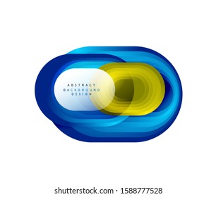 Vector abstract geometric bubble banner created with round shapes. Trendy simple button. Illustration For Wallpaper, Banner, Background, Card, Book Illustration, landing page