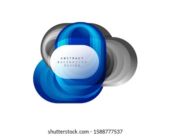 Vector abstract geometric bubble banner created with round shapes. Trendy simple button. Illustration For Wallpaper, Banner, Background, Card, Book Illustration, landing page