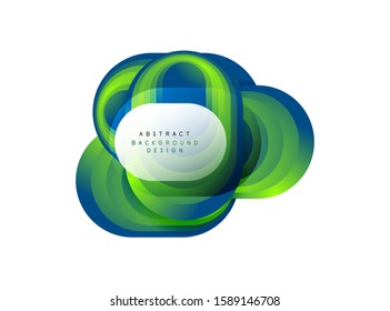 Vector abstract geometric bubble banner created with round shapes. Trendy simple button. Illustration For Wallpaper, Banner, Background, Card, Book Illustration, landing page