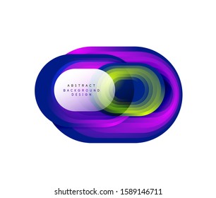 Vector abstract geometric bubble banner created with round shapes. Trendy simple button. Illustration For Wallpaper, Banner, Background, Card, Book Illustration, landing page