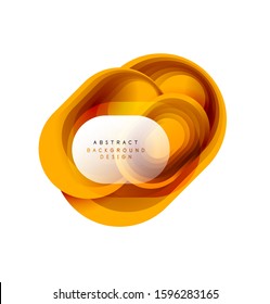 Abstrakter geometrischer Blasenbanner mit abgerundeten Formen. Trendy einfacher Knopf. Illustration für Bildschirmhintergrund, Banner, Hintergrund, Karte, Buchillustration, Landungsseite