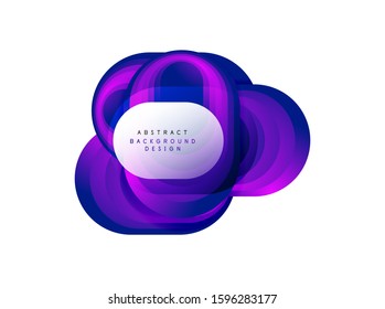 Banner de burbuja geométrica abstracta vectorial creado con formas redondeadas. Botón simple de moda. Ilustración Para Papel De Fondo De Pantalla, Banner, Fondo, Tarjeta, Ilustración Del Libro, Página De Inicio