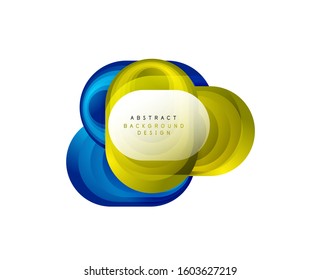 Vector abstract geometric bubble banner created with round shapes. Trendy simple button. Illustration For Wallpaper, Banner, Background, Card, Book Illustration, landing page