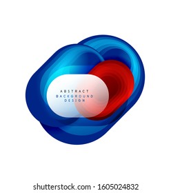 Abstrakter geometrischer Blasenbanner mit abgerundeten Formen. Trendy einfacher Knopf. Illustration für Bildschirmhintergrund, Banner, Hintergrund, Karte, Buchillustration, Landungsseite
