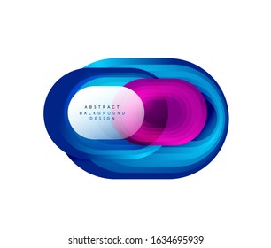Vector abstract geometric bubble banner created with round shapes. Trendy simple button. Illustration For Wallpaper, Banner, Background, Card, Book Illustration, landing page