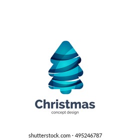 Vektorgrafik abstrakte geometrische Weihnachtsbaumsymbol. Vektor-Neujahrskonzept erstellt mit Wellen