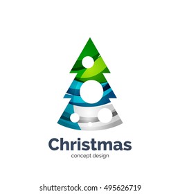 Ícone de árvore de Natal geométrica abstrata vetorial. Conceito de Ano Novo vetorial criado com ondas