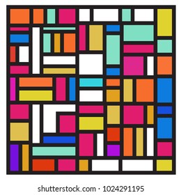 Vector abstract geometric colorful background. Memphis, indian, Brazilian and Mexican pattern.