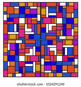 Vector abstract geometric colorful background. Memphis, indian, Brazilian and Mexican pattern.