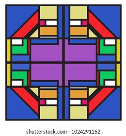 Vector abstract geometric colorful background. Memphis, indian, Brazilian and Mexican pattern.
